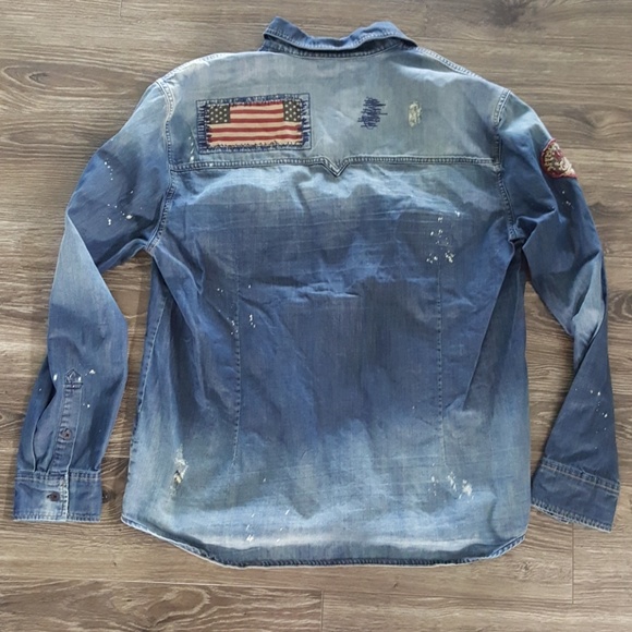 AFFLICTION Denim shirt.NEVER WORN - Picture 4 of 4